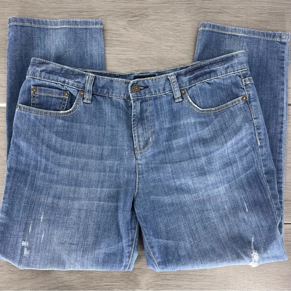 a.n.a jeans high waisted cropped women jean size 10 frays - Picture 7 of 10